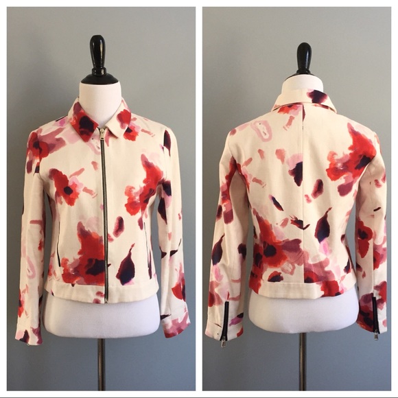 Lace Floral Zipper Coat
